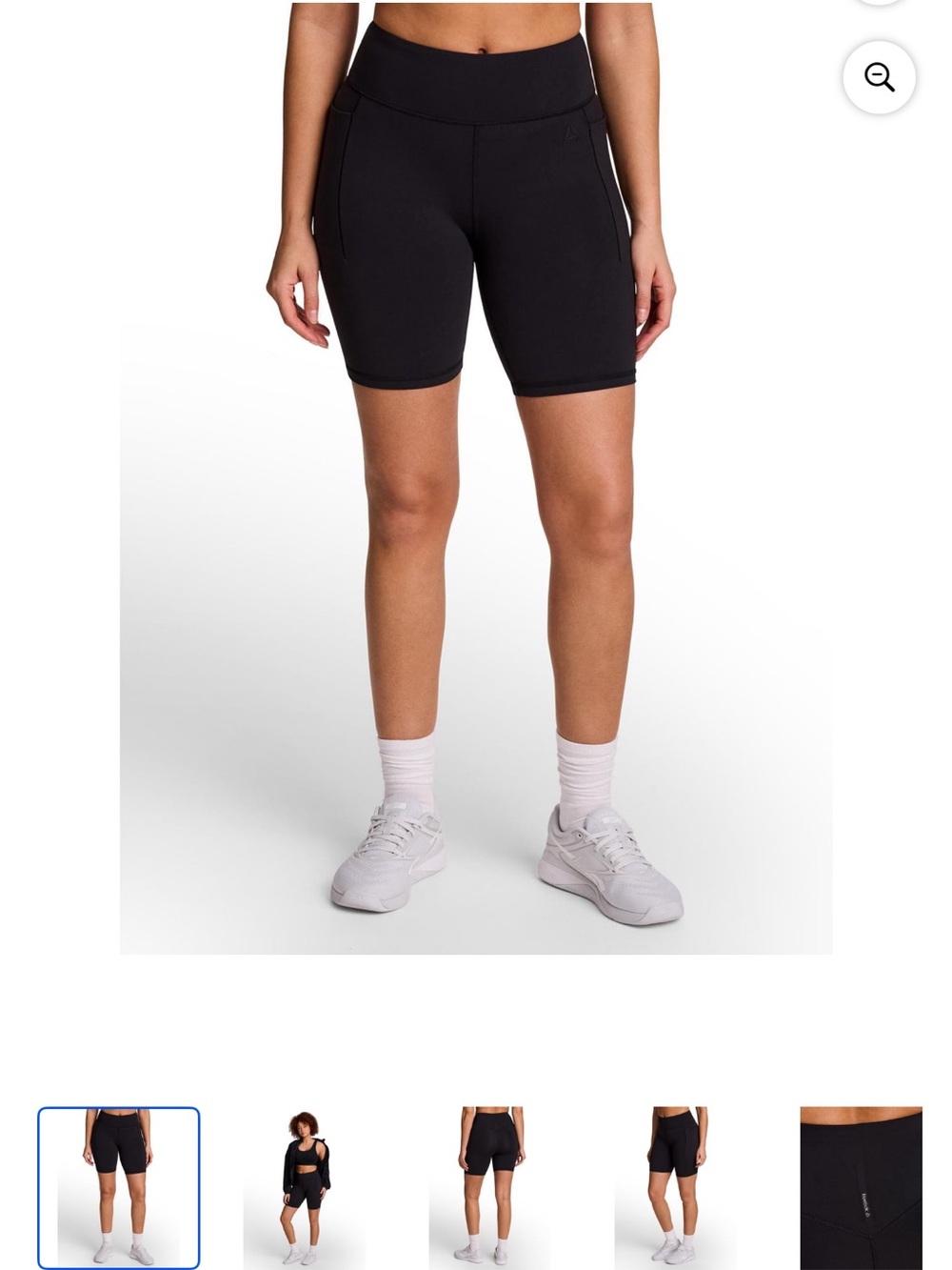 Reebok Black High-Waist Bike Shorts with Side Pockets